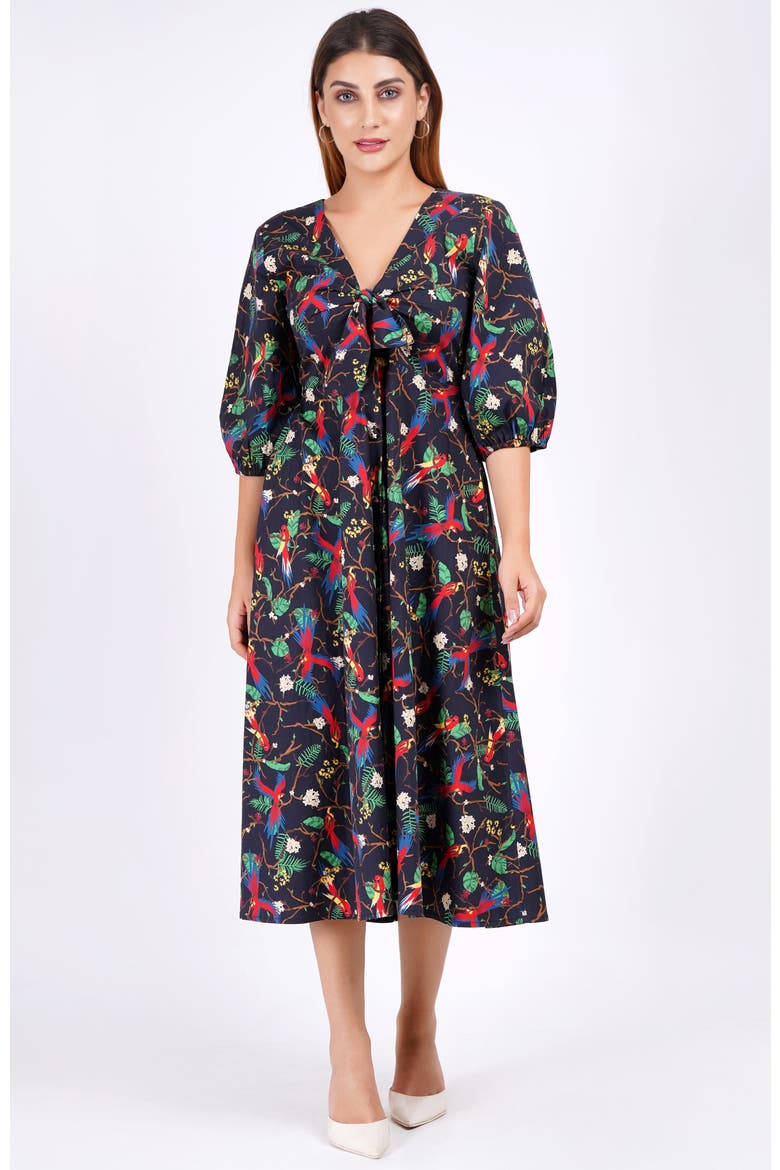 Adriana Tie-Front Midi Dress