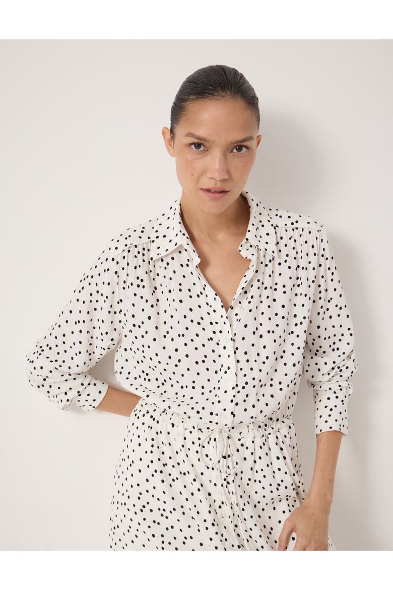 Rosey Polka Dot Midi Shirt Dress