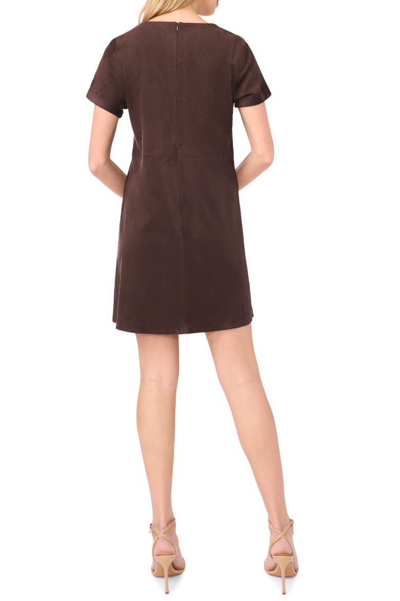 Faux Suede Paneled Shift Dress