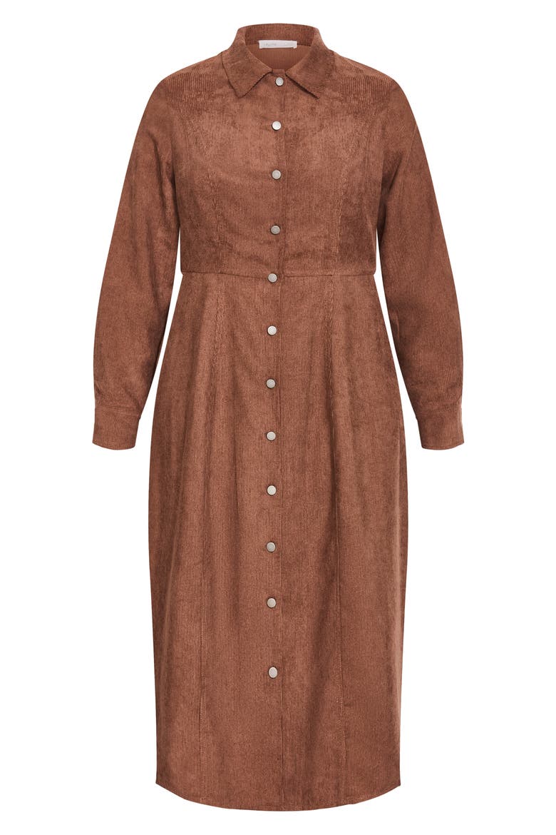 Leah Long Sleeve Corduroy Midi Dress