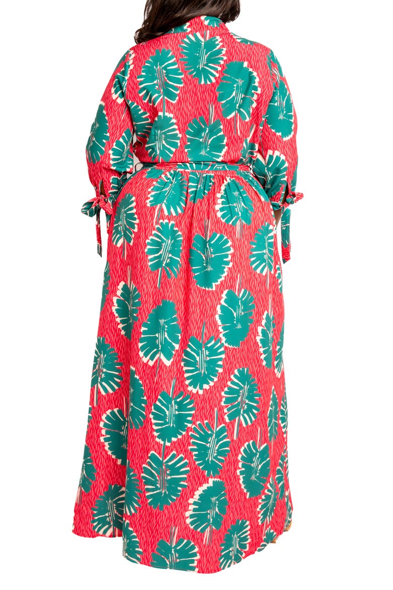Mixed Print Maxi Shirtdress