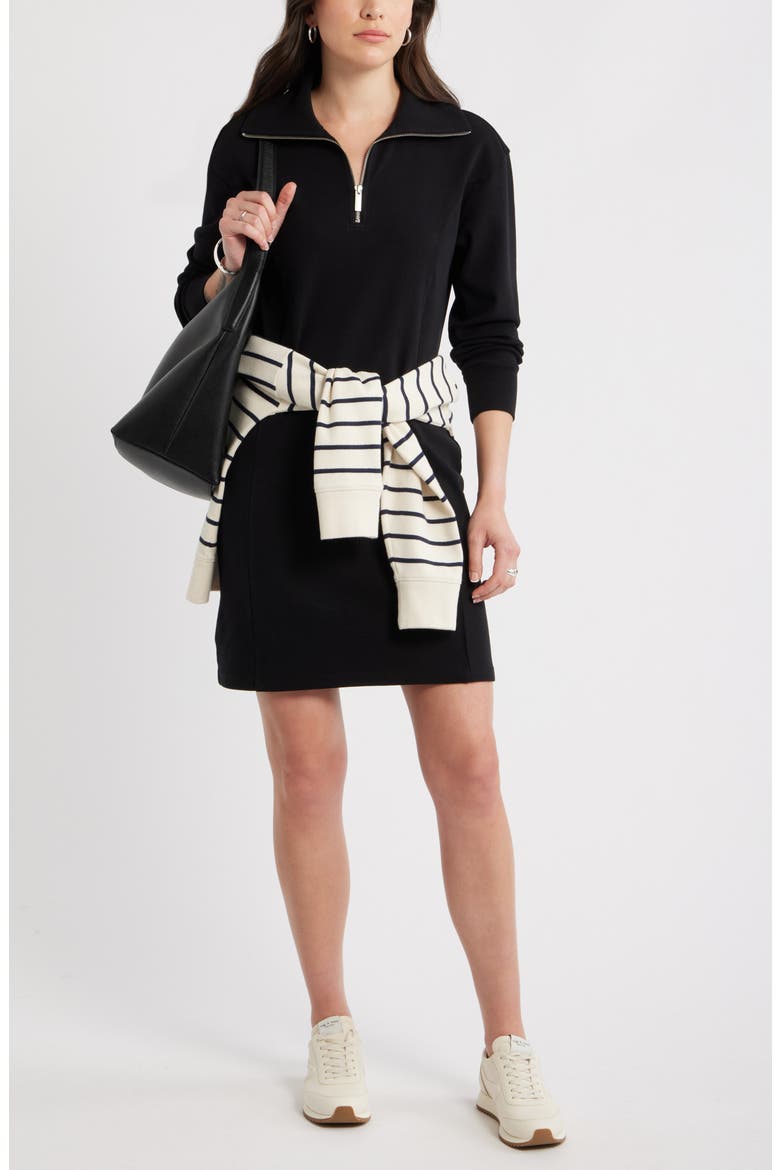 Long Sleeve Half Zip Knit Travel Dress