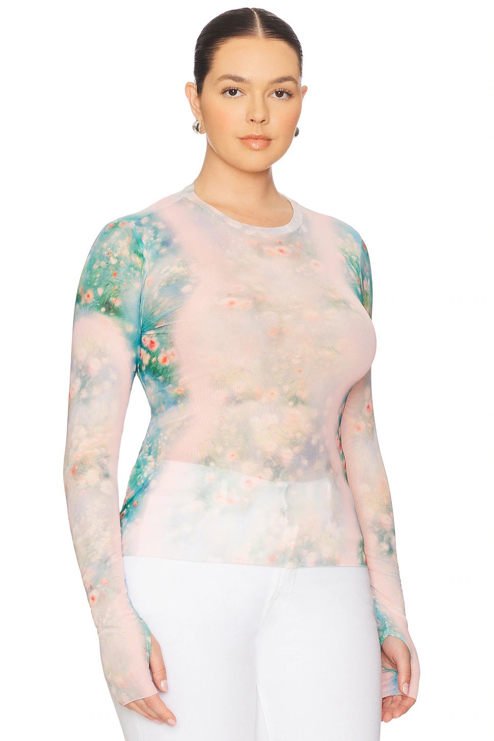 AFRM Kaylee Top in Placed Fog Floral - Image 4
