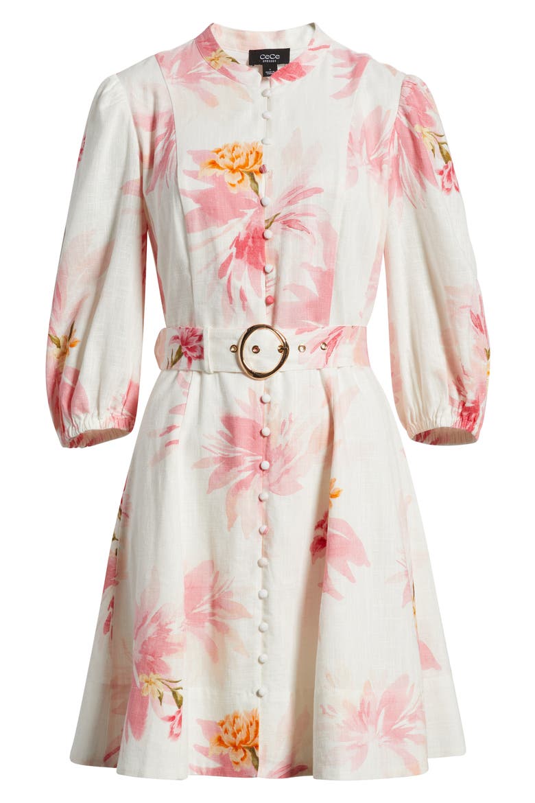 Floral Print Belted Dress