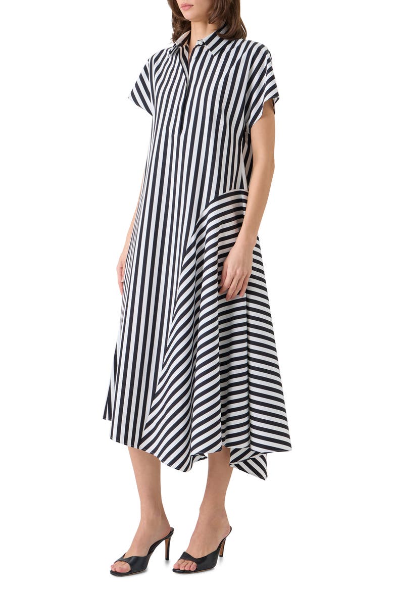 Kodak Stripe Cotton Poplin Midi Shirtdress