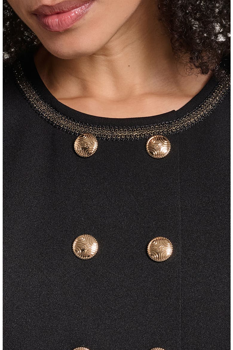 Metallic Detail Scuba Crepe Sheath Dress