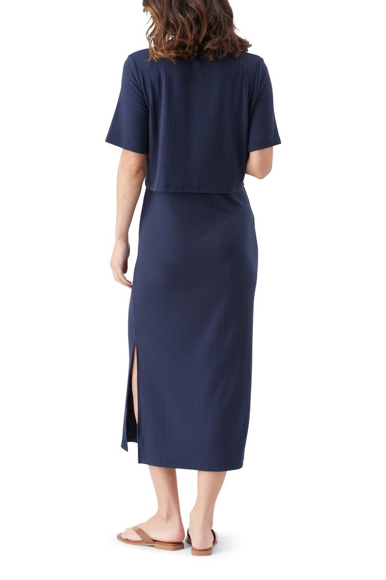 Ivy Rib Nursing Dress Navy
