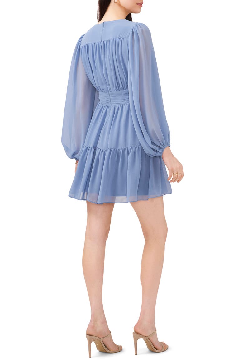 Balloon Long Sleeve Tiered Dress