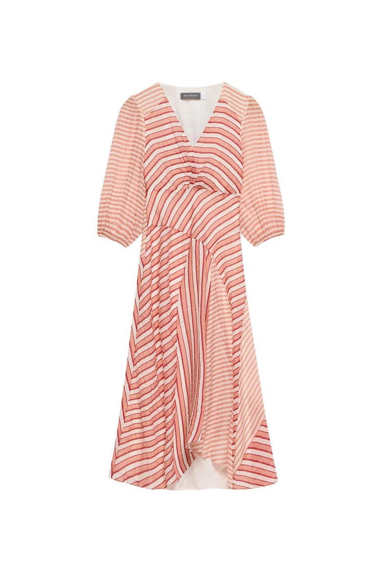 Striped Panelled Midi Dress