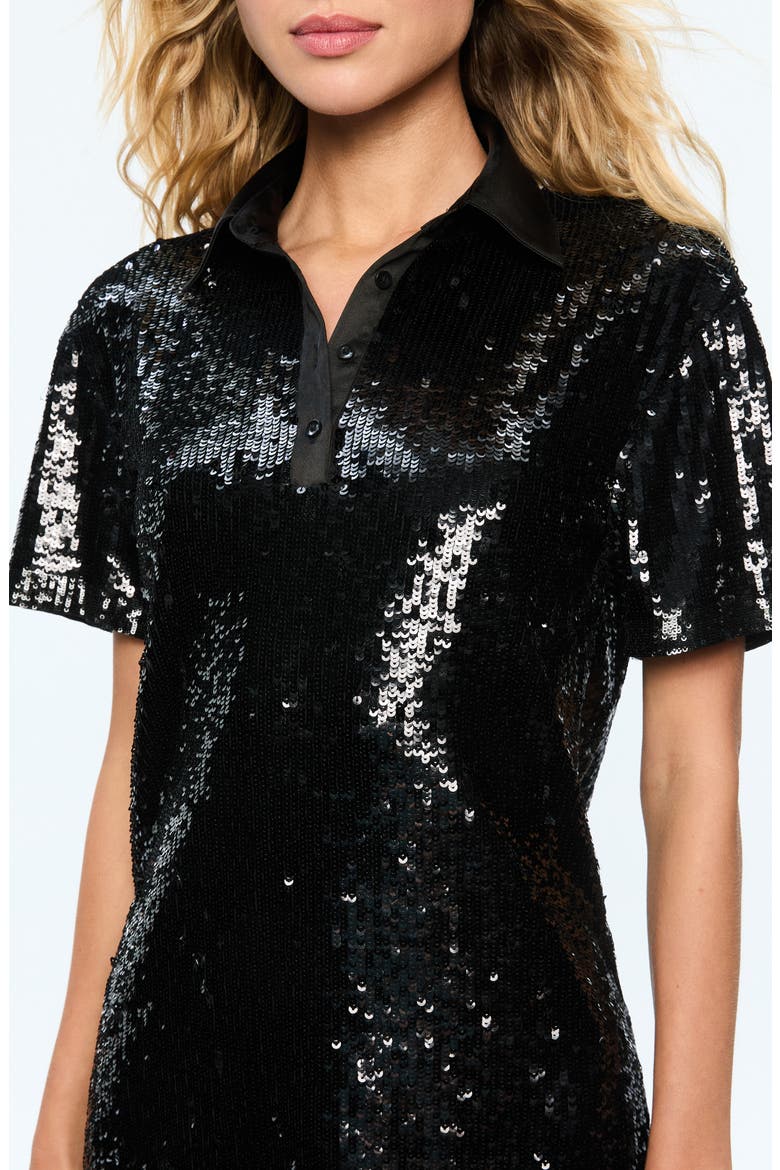 Treva Sequin Polo Minidress