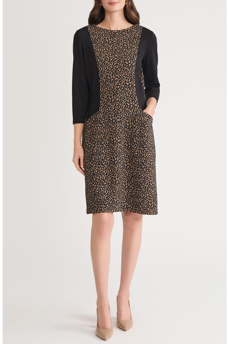 Contrast Detail Leopard Print Dress