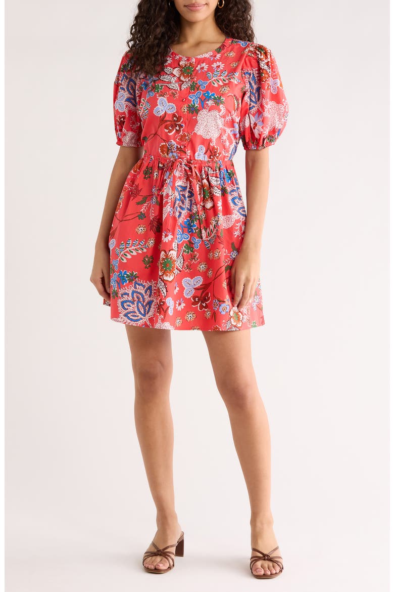 Oreanna Floral Alba Drawstring Waist Cotton Minidress