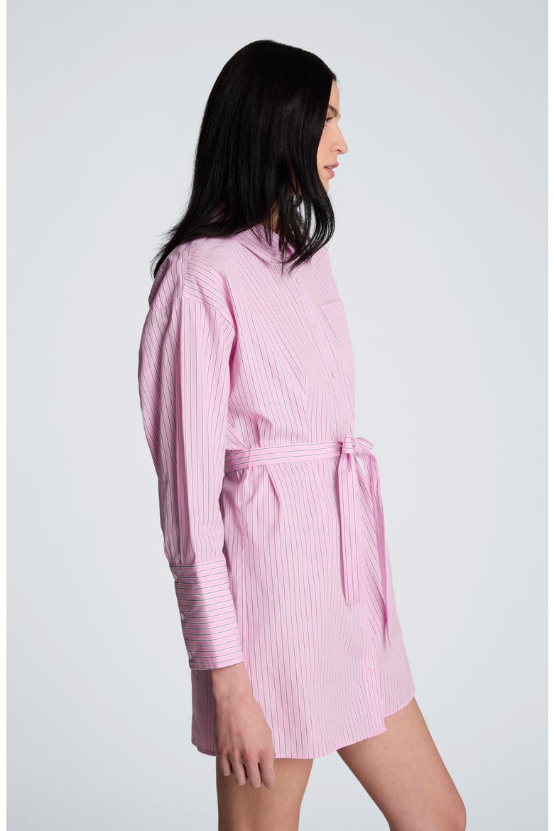 Drop Shoulder Tie Waist Shirtdress
