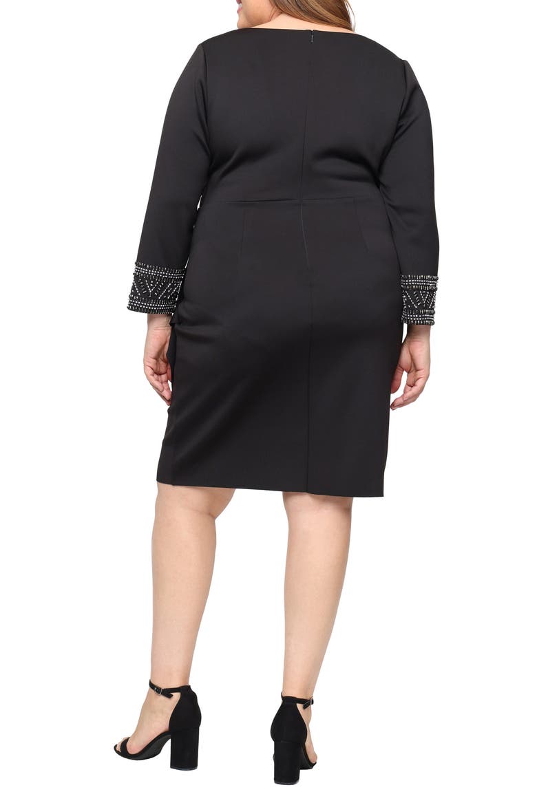 Embellished Scuba Crepe Cocktail Dress