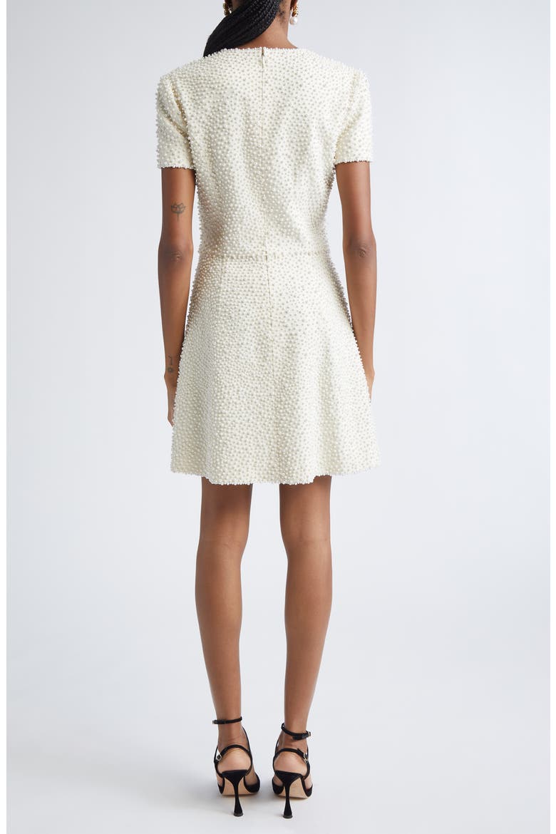 Faux Pearl Embellished A-Line Minidress