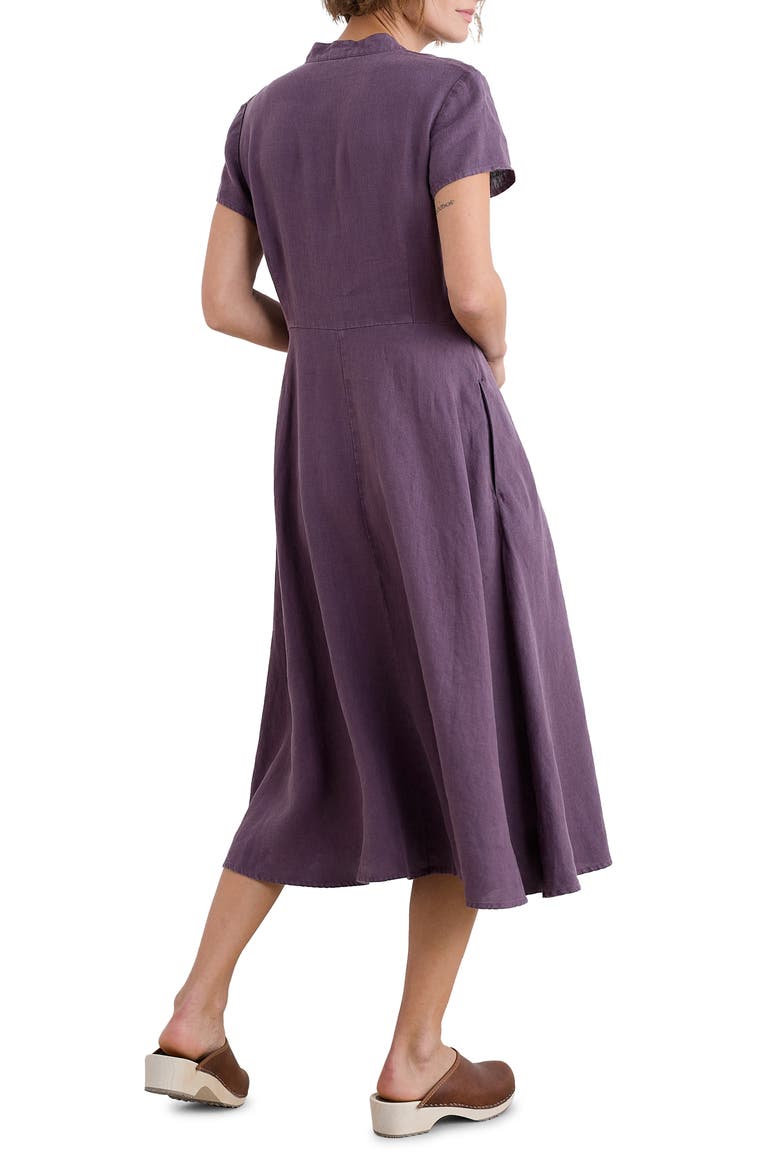 Carved Wood Linen Midi Dress