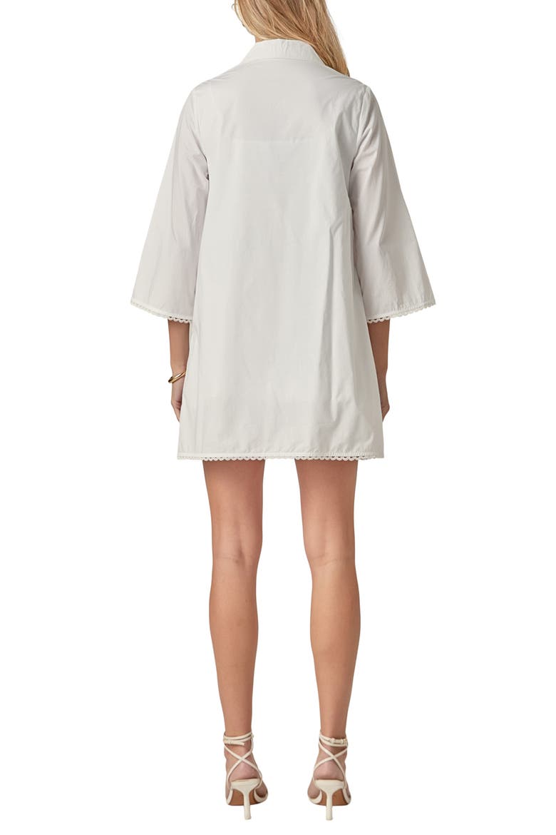 Lace Trim Mini Shirtdress