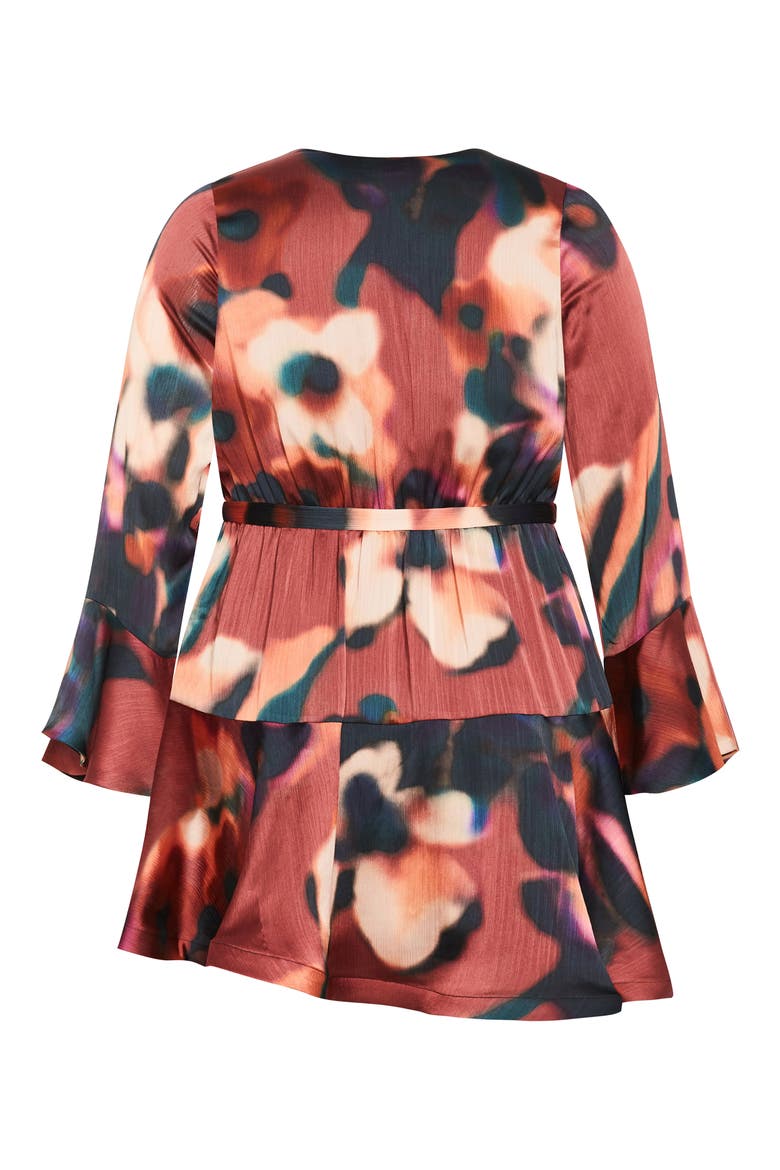 Cherrie Tie Belt Long Sleeve Satin Minidress