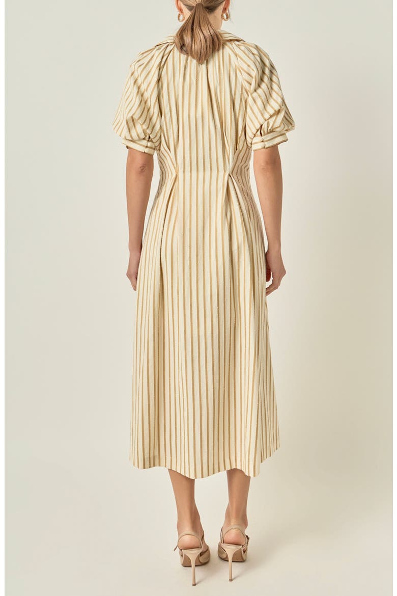 Striped Fit and Flare Midi Dress