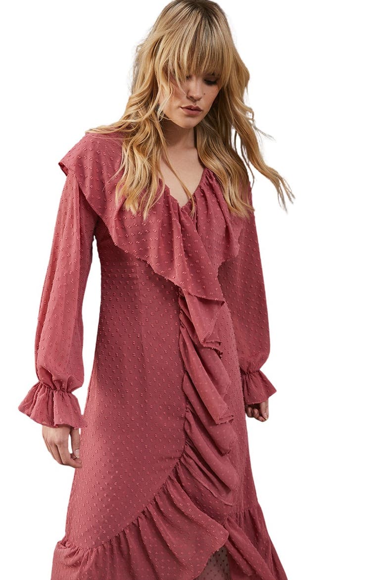Dobby Chiffon Midi Dress