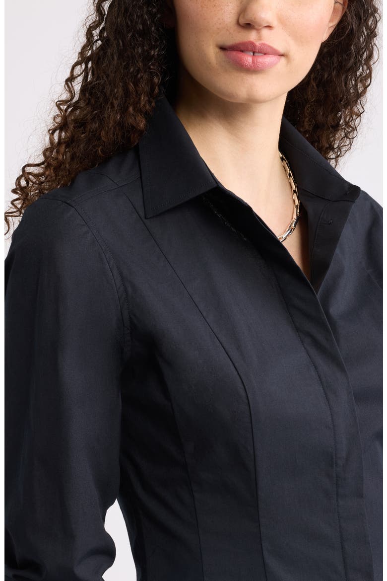 Seamed Mini Shirt Dress