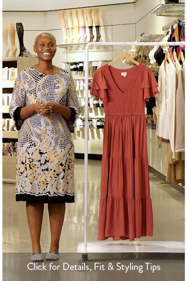 Tiered Woven Midi Dress