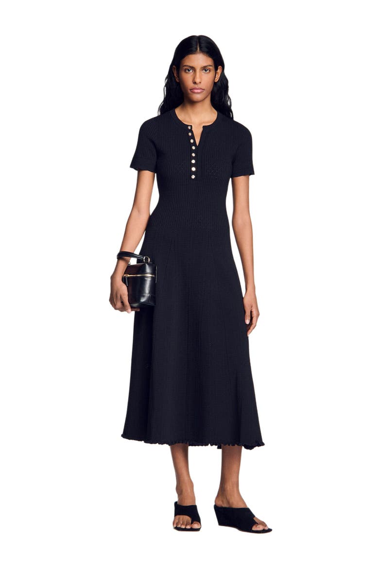 Ribbed knit maxi dress