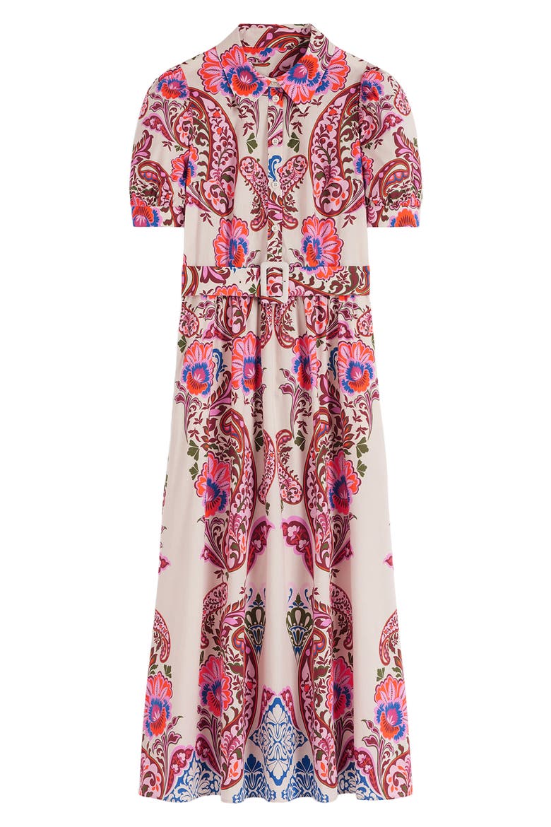 Paisley Belted Midi Dress