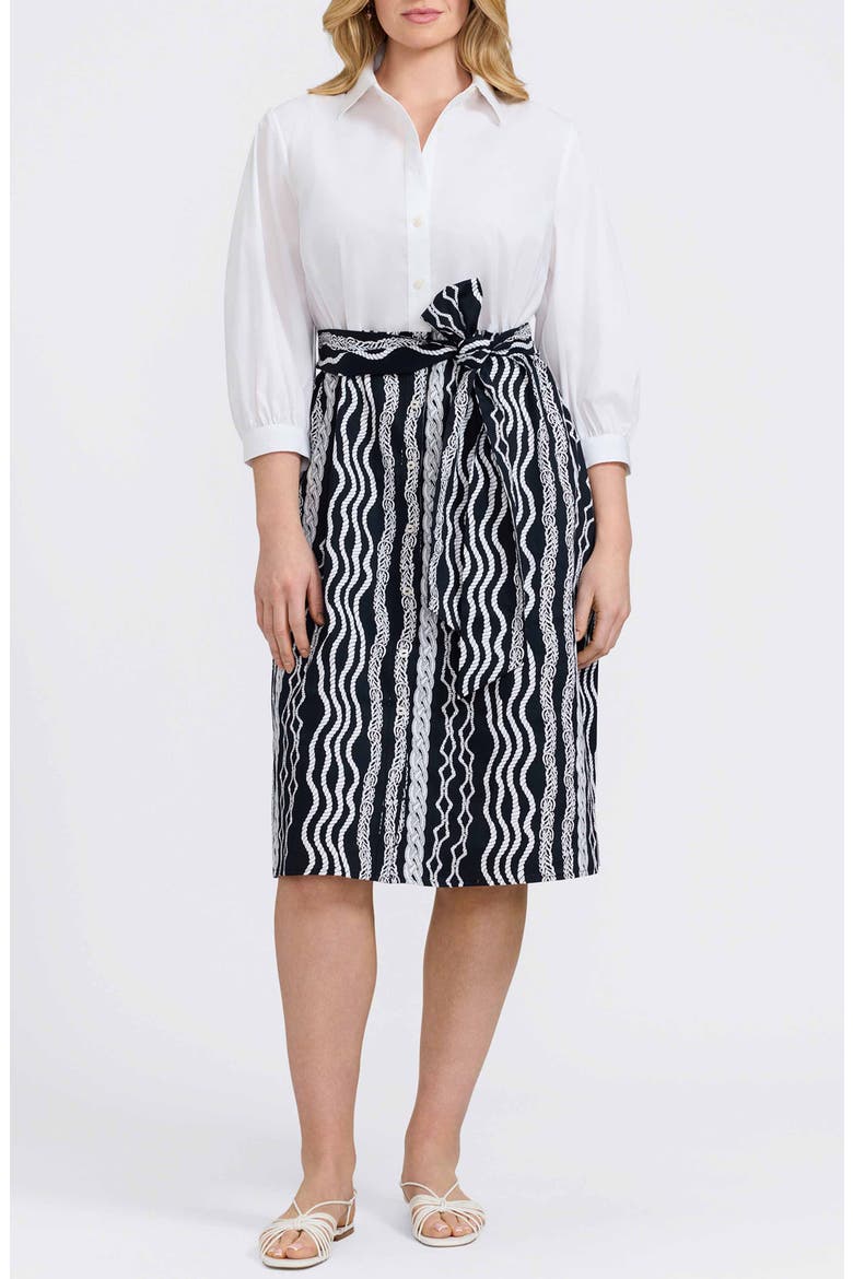 Esther Belted Braid Print Shirtdress