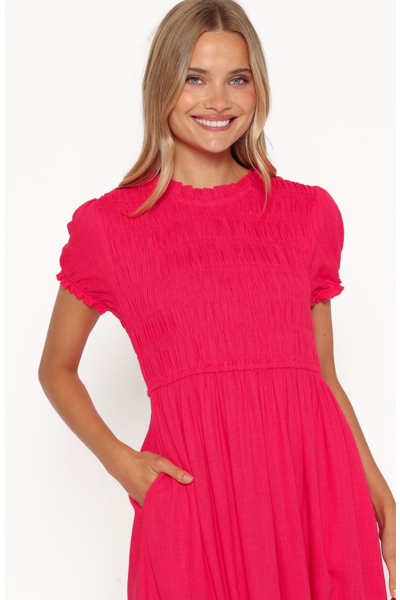Darla Smocked Puff Sleeve Midi Dress