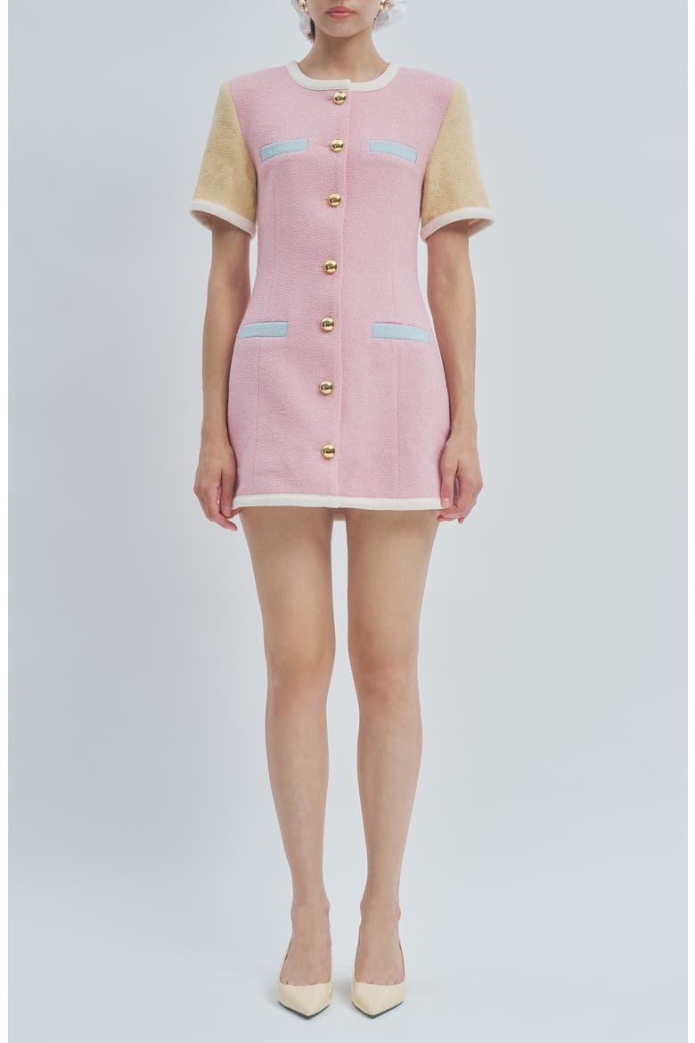 Taylor Colorblock Tweed Minidress