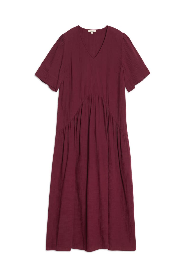 Cheesecloth V-Neck Tunic Maxi Dress