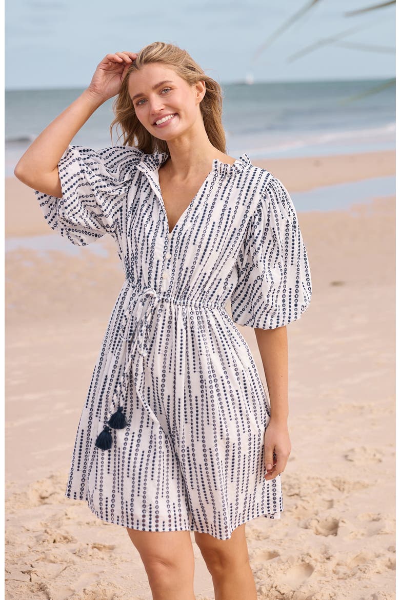 Island Time Vertical Dot Print Shirtdress