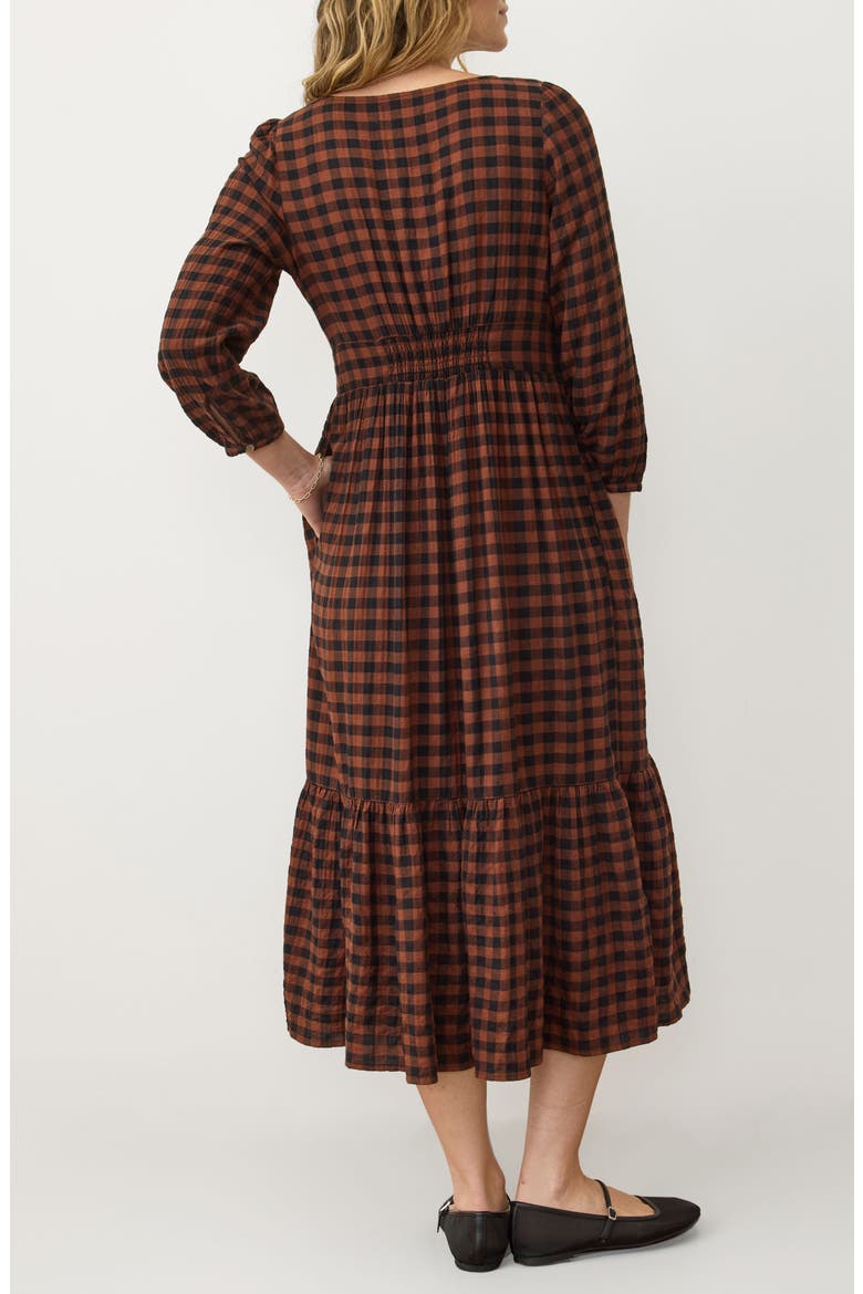Maeve Plaid Long Sleeve Maxi Dress
