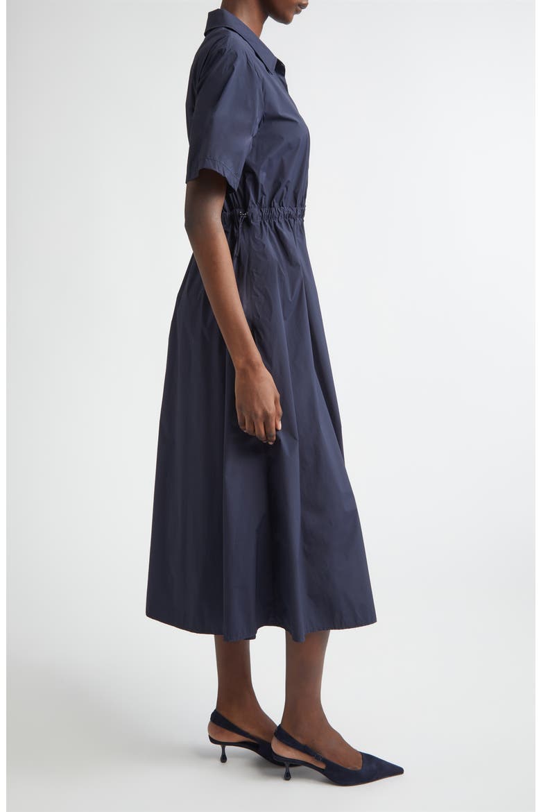 Stretch Nylon Midi Shirtdress