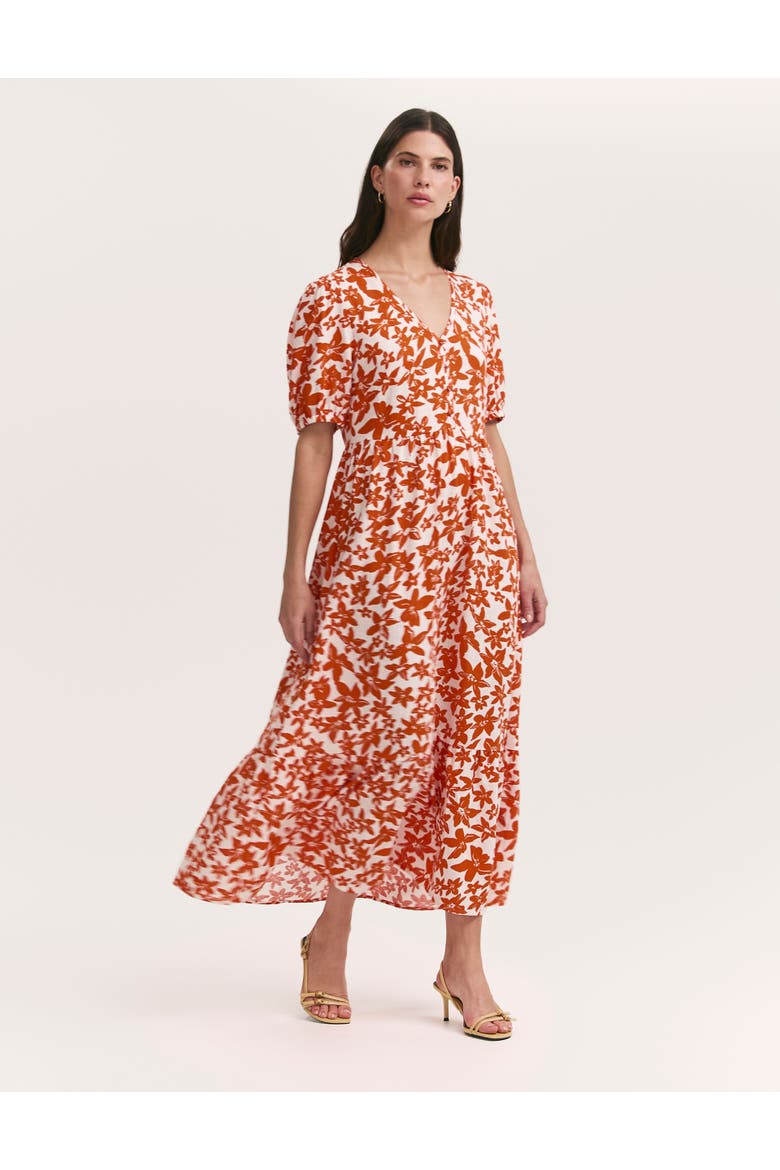 Sabine Floral Tiered Midi Dress