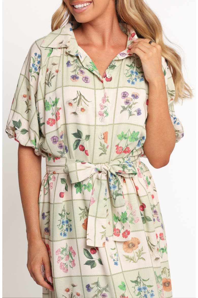 James Print Tie Waist Maxi Dress