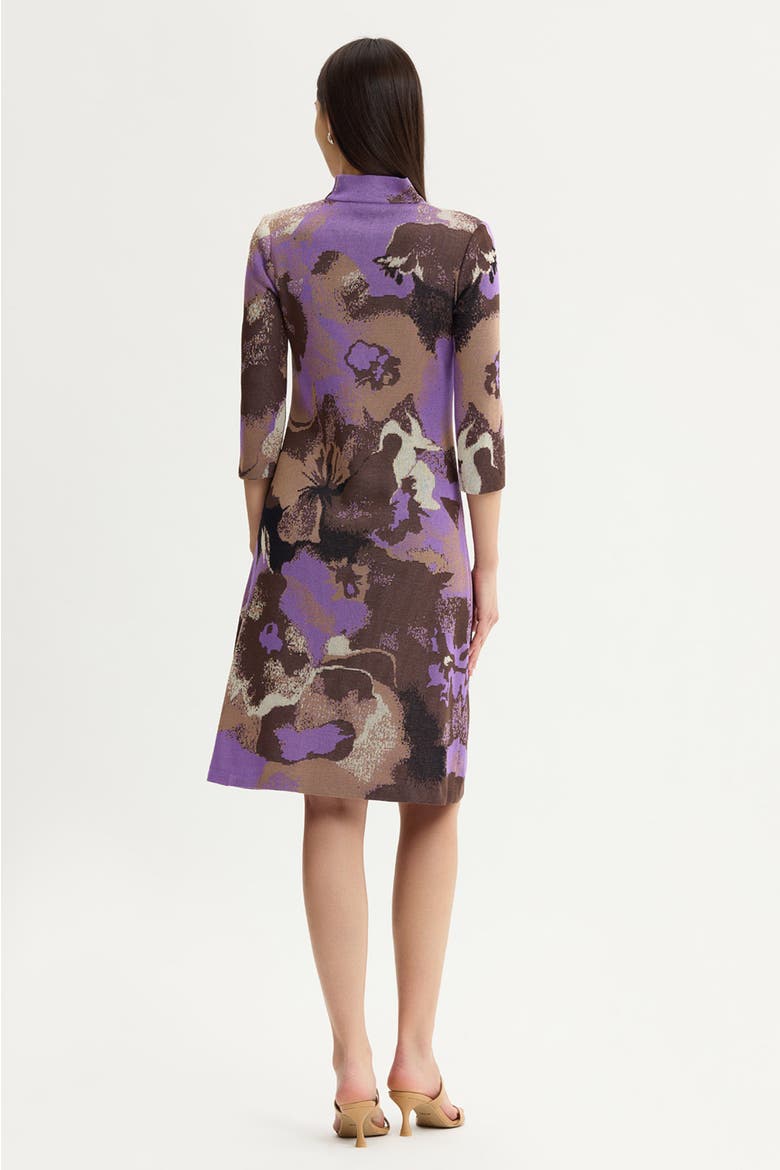 A-Line Multi Colored Jacquard Knit Dress
