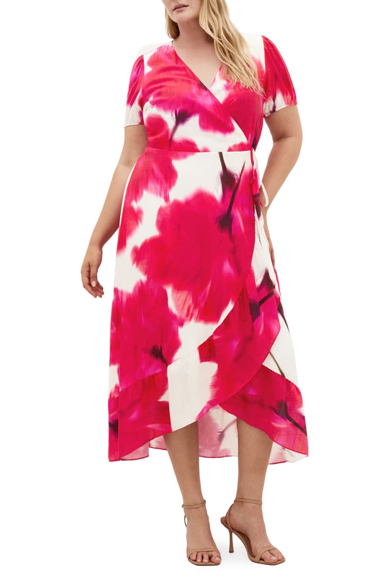 Bea Floral Print Wrap Midi Dress