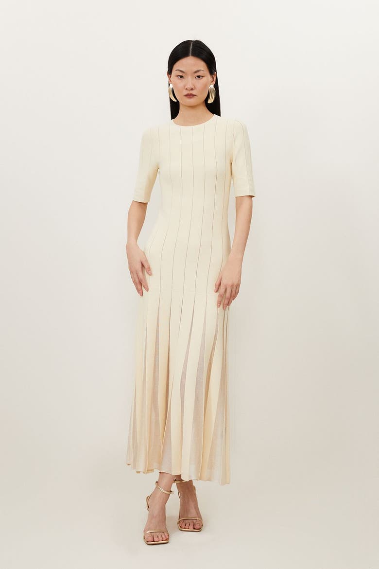 Petite Knit Full Skirt Midi Dress