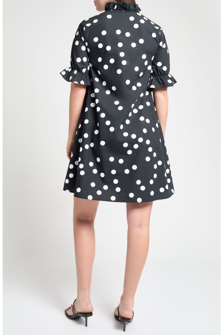 Ruffle Detail Poplin Shift Dress