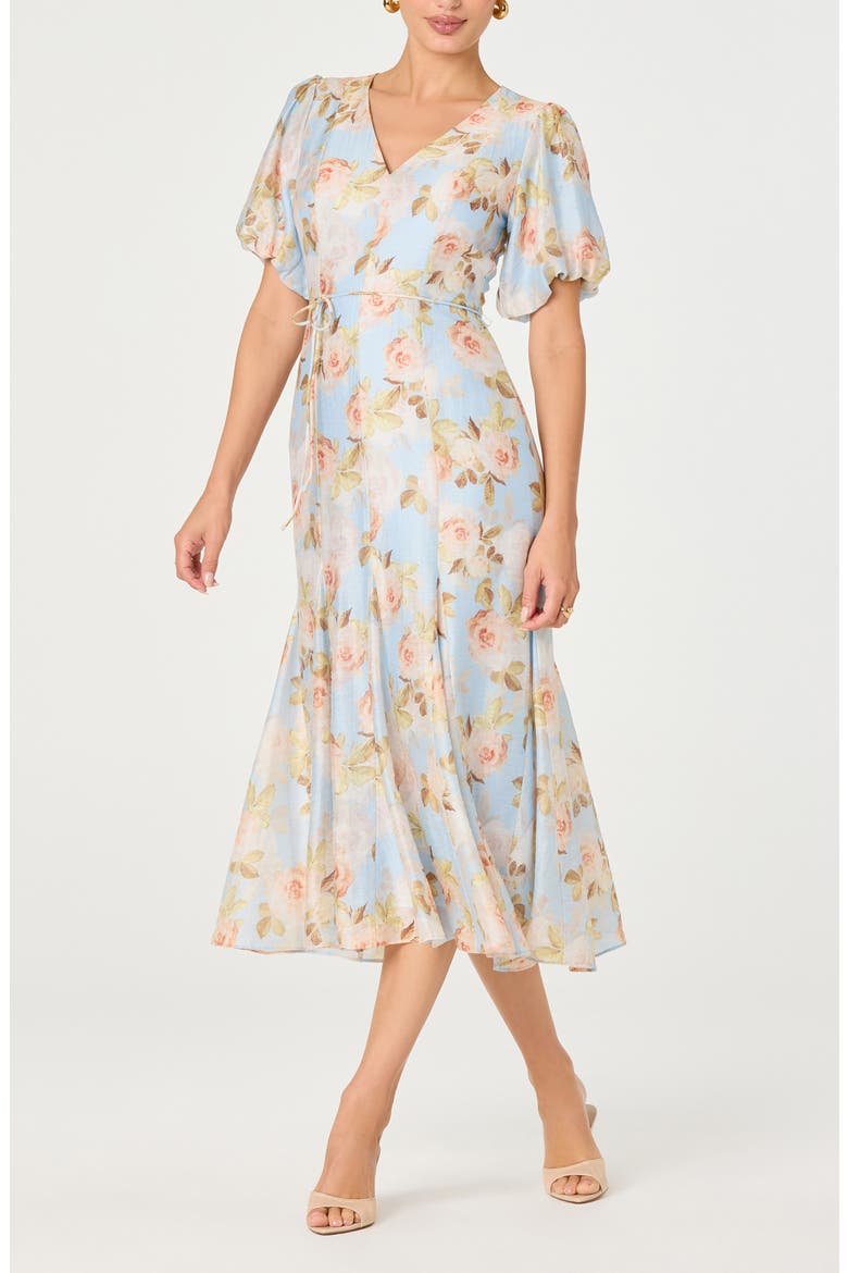 Lavena Floral Puff Sleeve Midi Dress