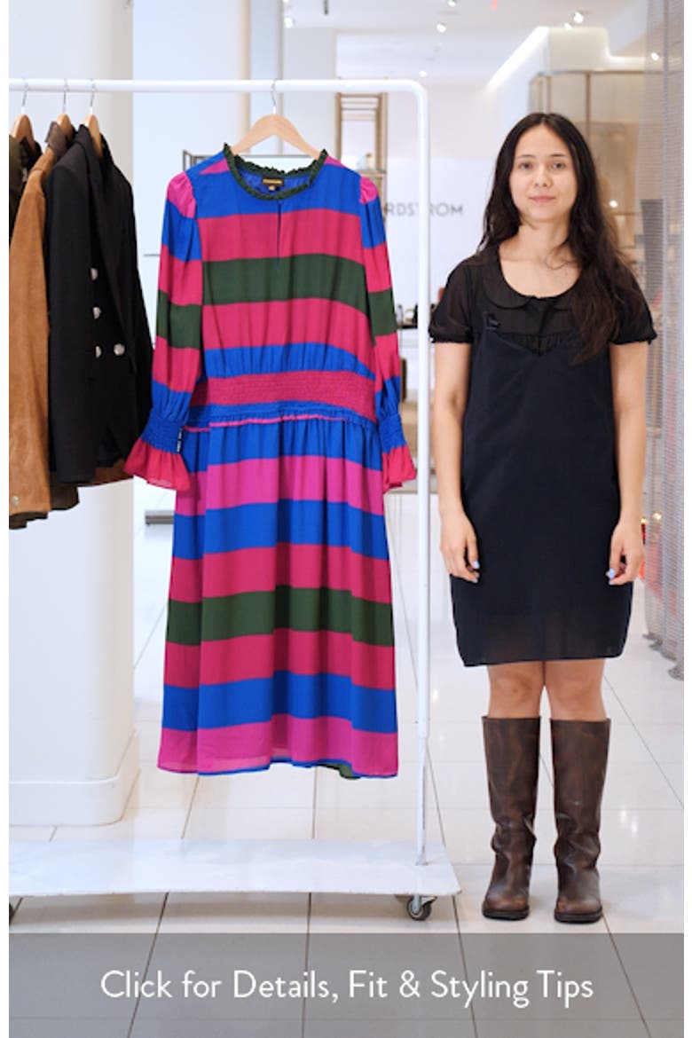 Saige Stripe Long Sleeve Midi Dress