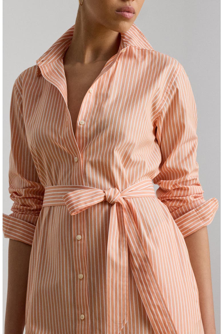 Stripe Long Sleeve Midi Shirtdress