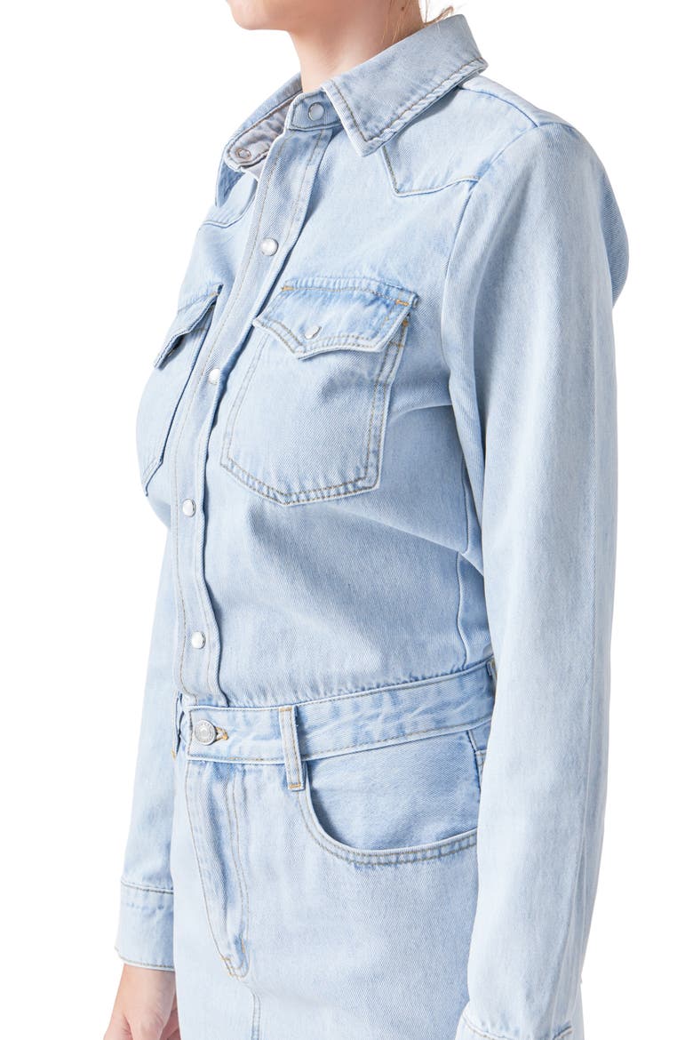Long Sleeve Denim Mini Shirtdress