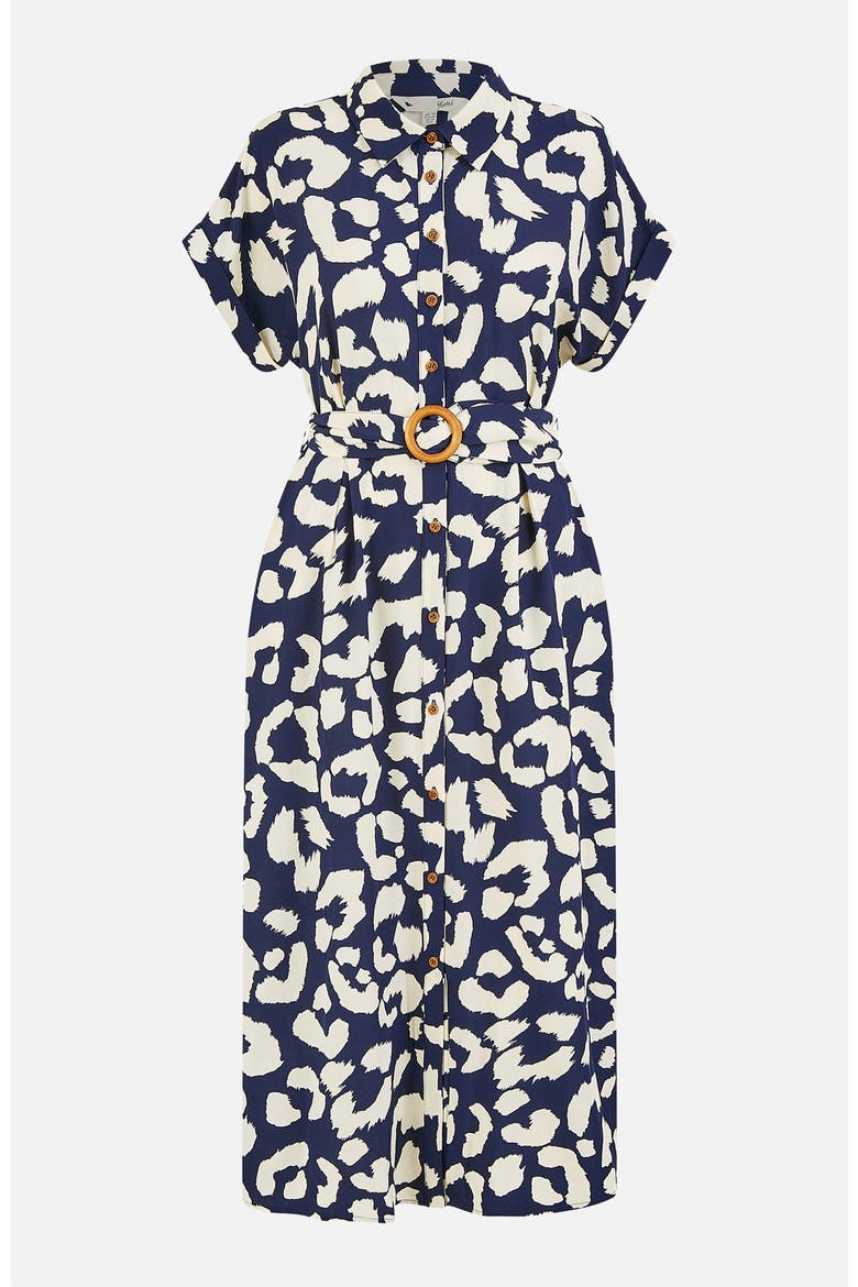 Abstract Animal Print Relaxed Midi Dress