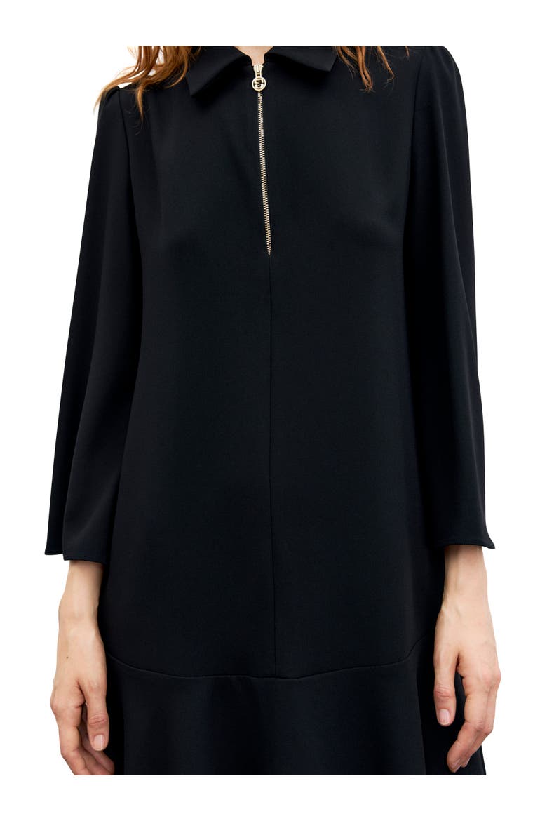 Carla Zip Front Crepe Mini Dress