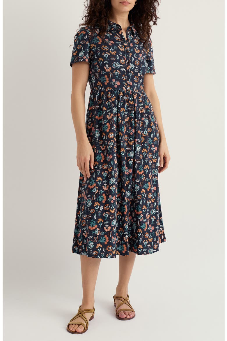 Mainland Floral Print Midi Shirtdress