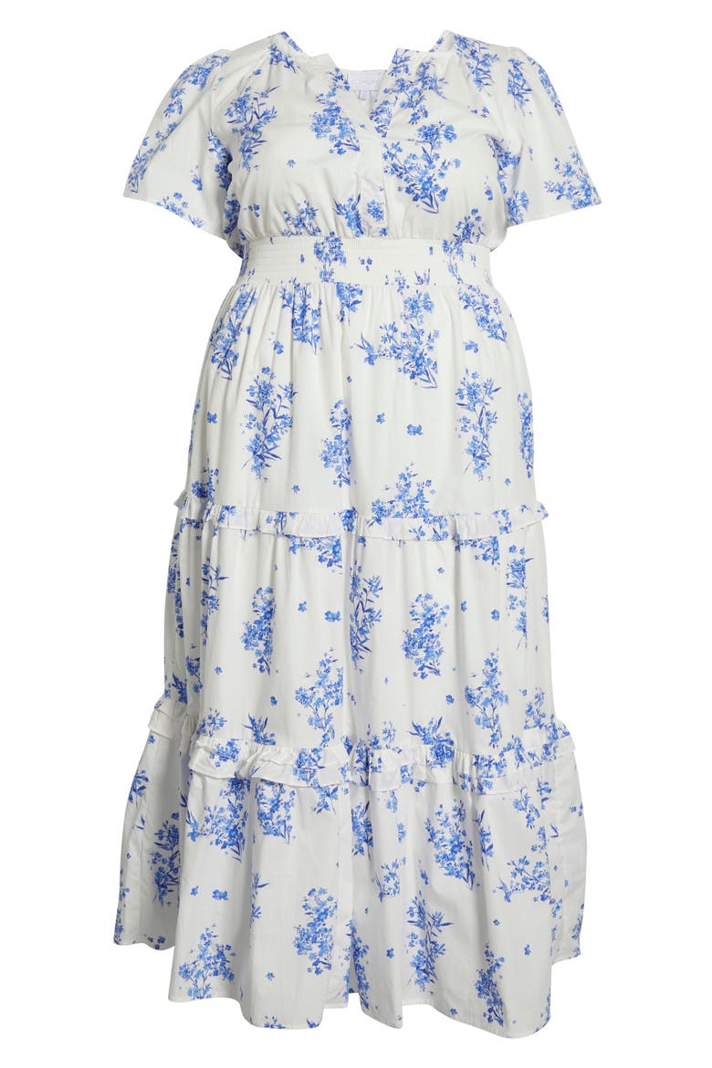 Bestia Floral Palmer Tiered Cotton Maxi Dress