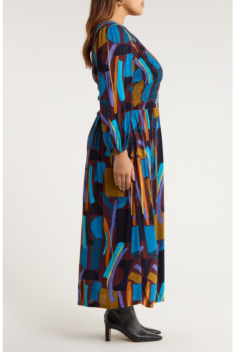 Meadowsweet Printed Smocked Midi Dress